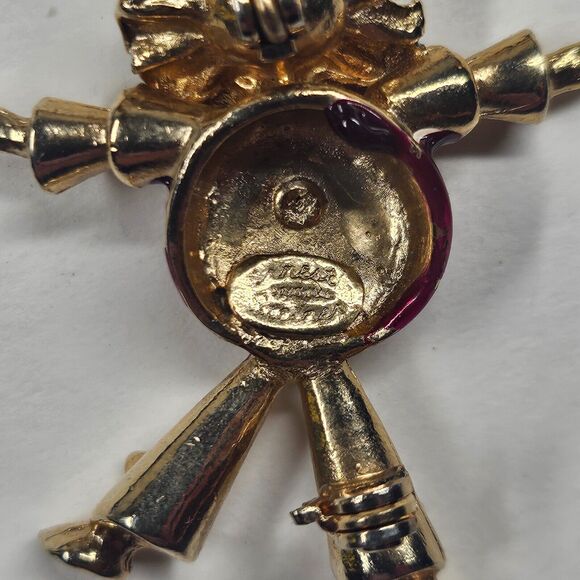 Ernest Steiner Clown Pin Vintage Rhinestone Enamel Brooch MCM - Picture 5 of 8